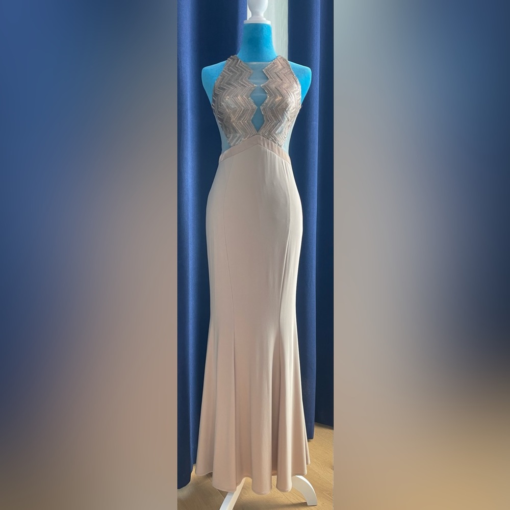 LM by MIGNON sequin gown with illusion.